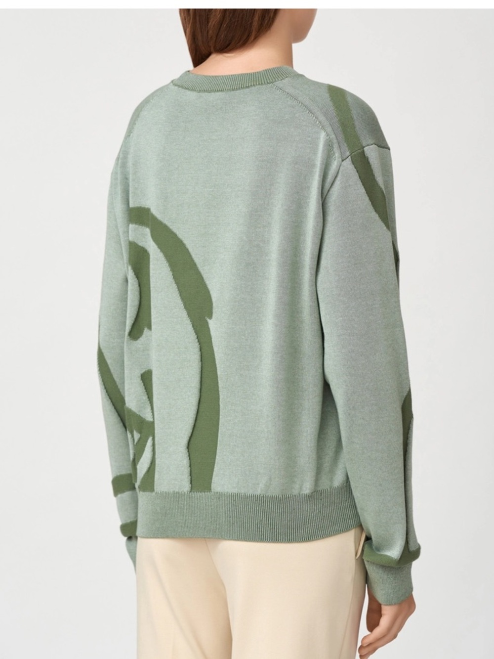 Kenzo Olive Green Abstract Crewneck Sweater. Unisex - Picture 4 of 13